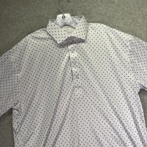 Collars & Co Dress Collar Polo Shirt Mens XL White Geometric Performance
